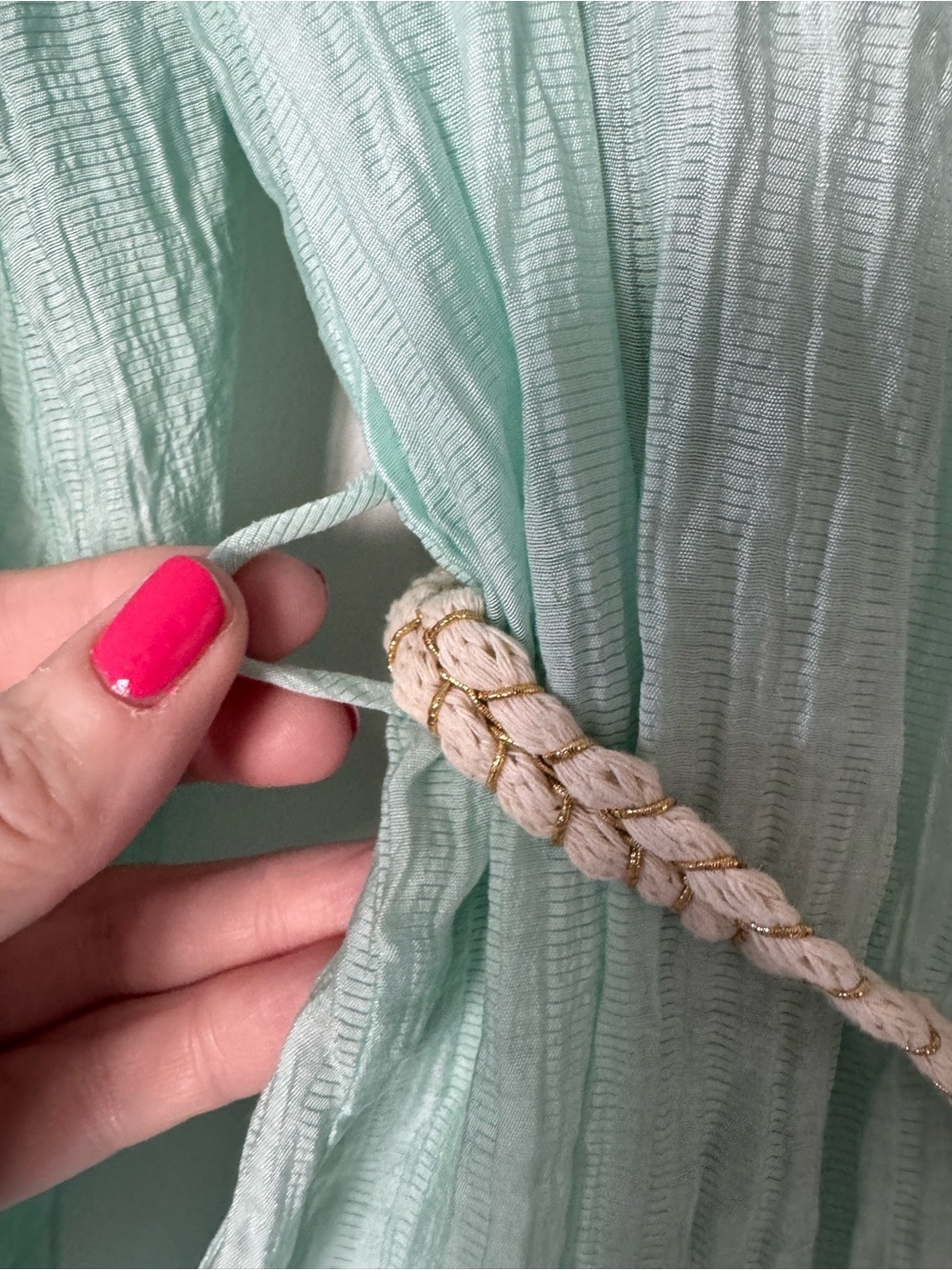 Mixology Stacey Dress Mint Green Braided Belt Satin slip We’re all pretty girls - Picture 9 of 14